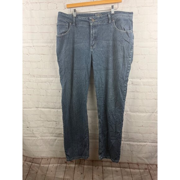 Riders by Lee Jeans Womens Size 20W Blue Medium Wash Casual Distressed Denim - Picture 1 of 9